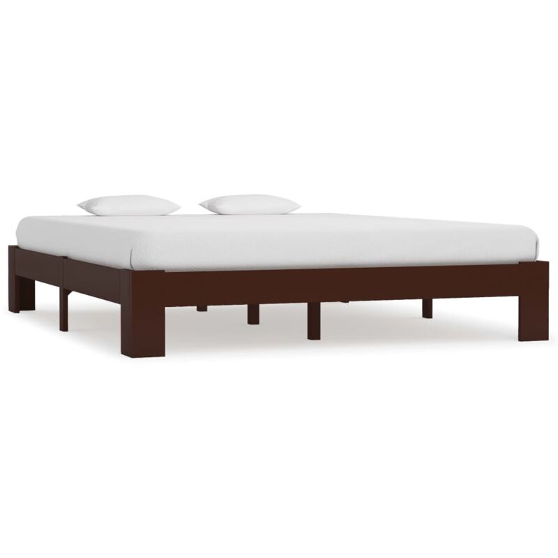 foto del prodotto vidaxl giroletto senza materasso marrone scuro 160x200 cm legno pino