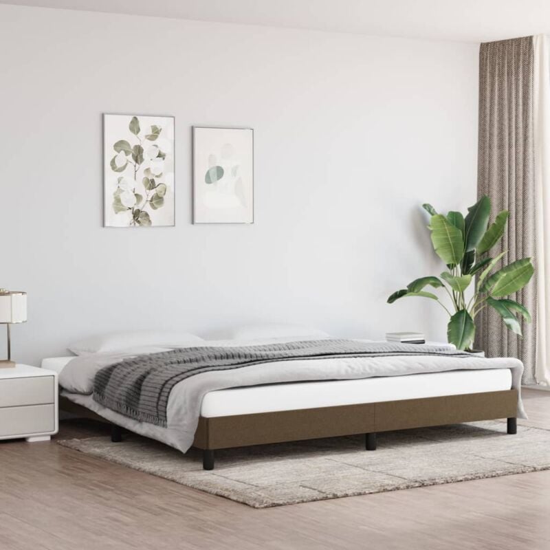 foto del prodotto vidaxl giroletto senza materasso marrone scuro 200x200 cm in tessuto