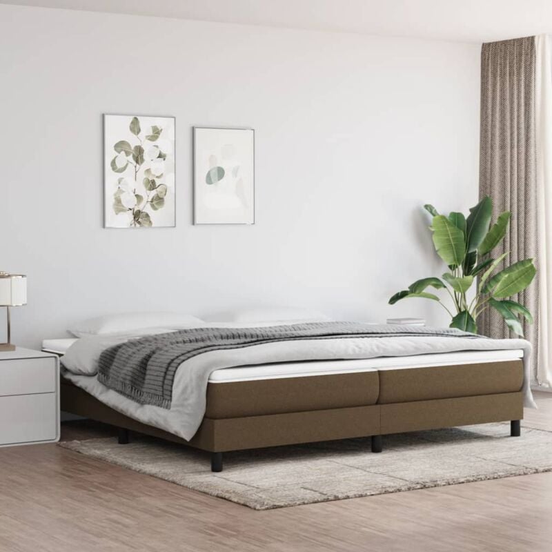 foto del prodotto vidaxl giroletto senza materasso marrone scuro 200x200 cm in tessuto