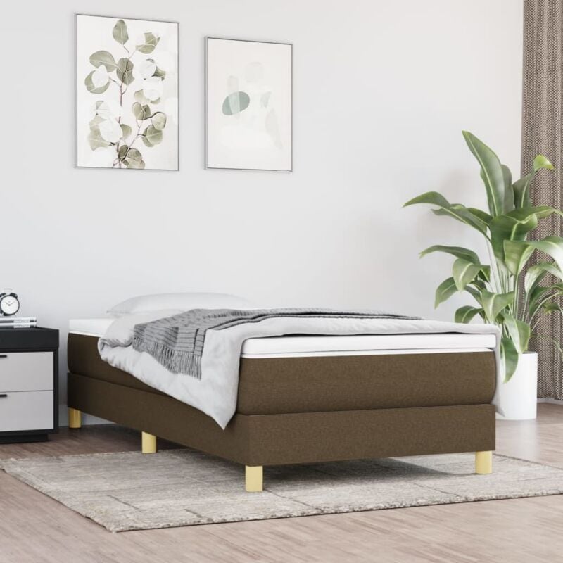 foto del prodotto vidaxl giroletto senza materasso marrone scuro 90x200 cm tessuto