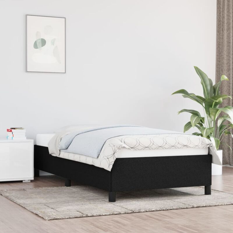 foto del prodotto vidaxl giroletto senza materasso nero 100x200 cm in tessuto