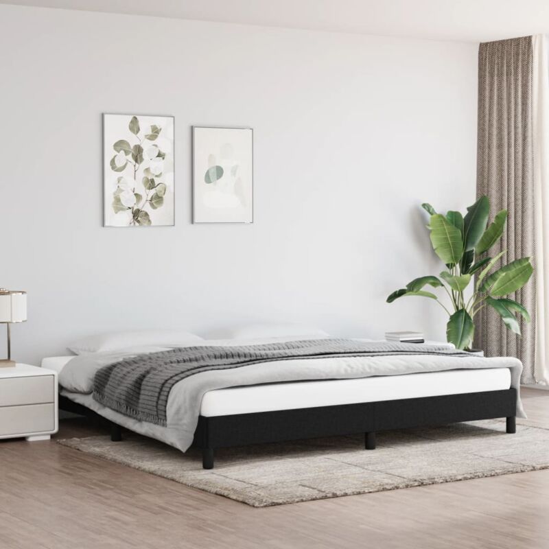 foto del prodotto vidaxl giroletto senza materasso nero 200x200 cm in tessuto