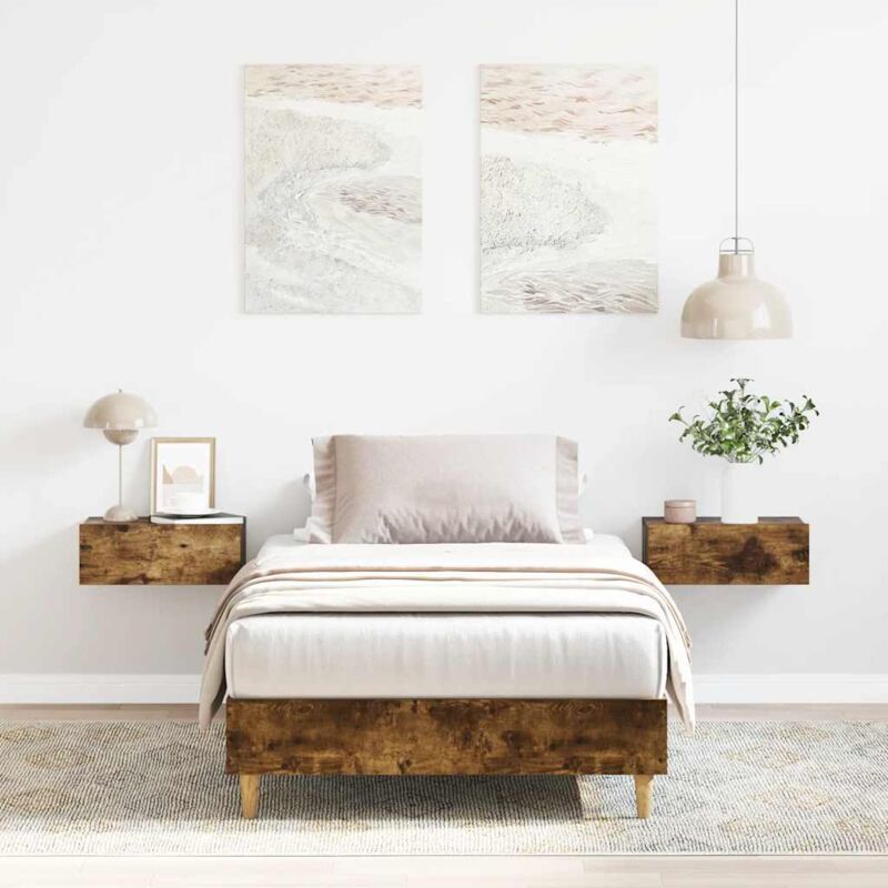 foto del prodotto vidaxl giroletto senza materasso rovere fumo 90x190 cm in truciolato