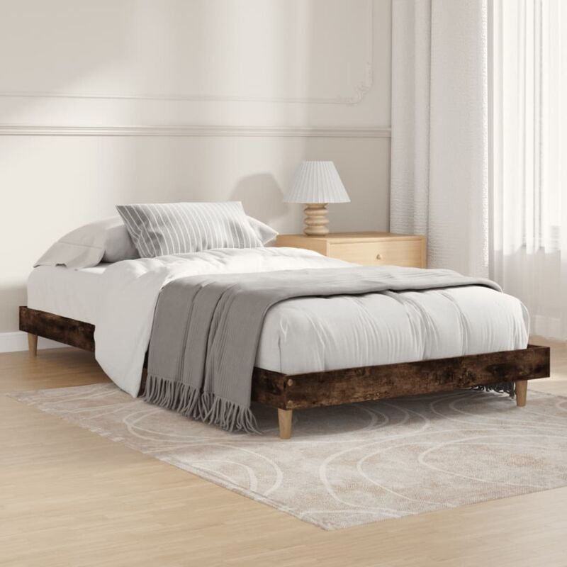 foto del prodotto vidaxl giroletto senza materasso rovere fumo 90x200 cm in truciolato