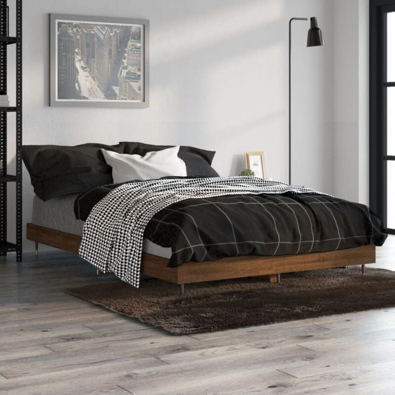 foto del prodotto vidaxl - giroletto senza materasso rovere marrone 120x190 cm truciolato
