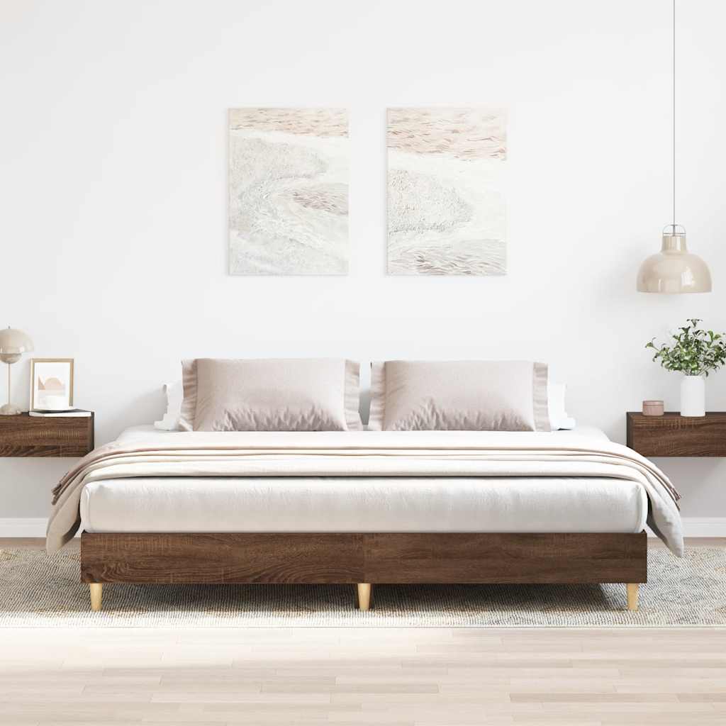 foto del prodotto vidaxl giroletto senza materasso rovere marrone 200x200 cm truciolato