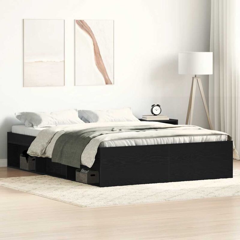 foto del prodotto vidaxl giroletto senza materasso rovere nero 120x200 cm truciolato