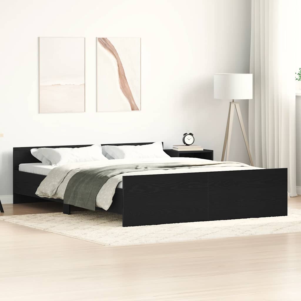 foto del prodotto vidaxl giroletto senza materasso rovere nero 160x200 cm truciolato