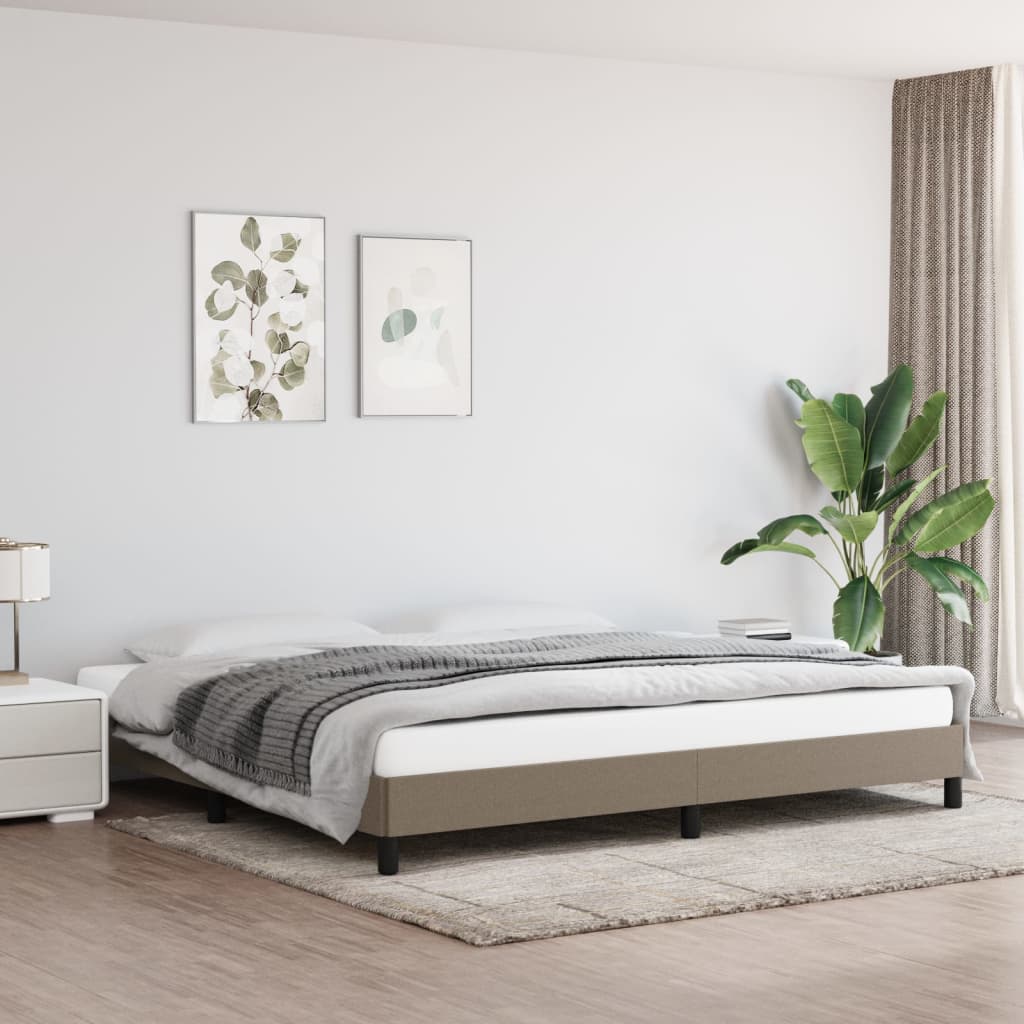 foto del prodotto vidaxl giroletto senza materasso tortora 200x200 cm in tessuto