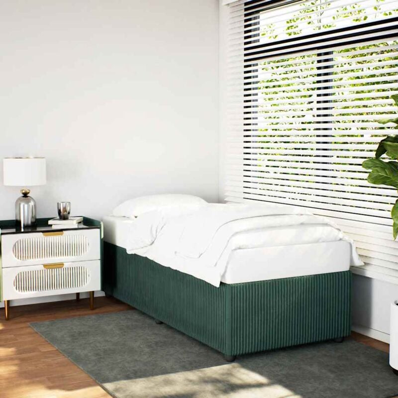 foto del prodotto vidaxl giroletto senza materasso verde scuro 100x200 cm in velluto