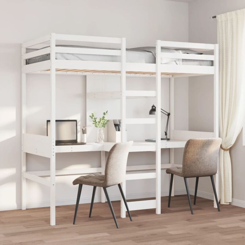 foto del prodotto vidaxl giroletto soppalco senza materasso bianco 75x190cm legno pino