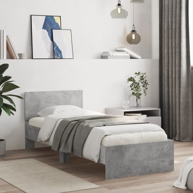 foto del prodotto vidaxl giroletto testiera grigio cemento 90x200 cm legno multistrato