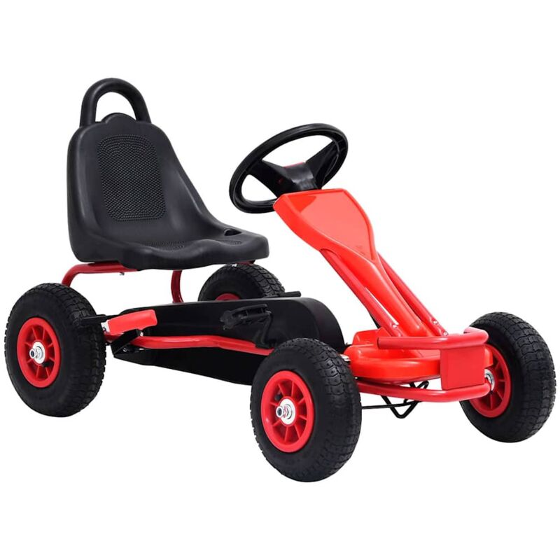 foto del prodotto vidaxl go kart a pedali con pneumatici rosso