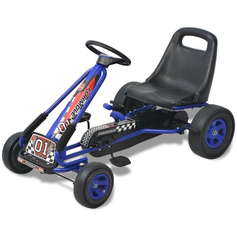 foto del prodotto vidaxl go kart a pedali con seduta regolabile blu