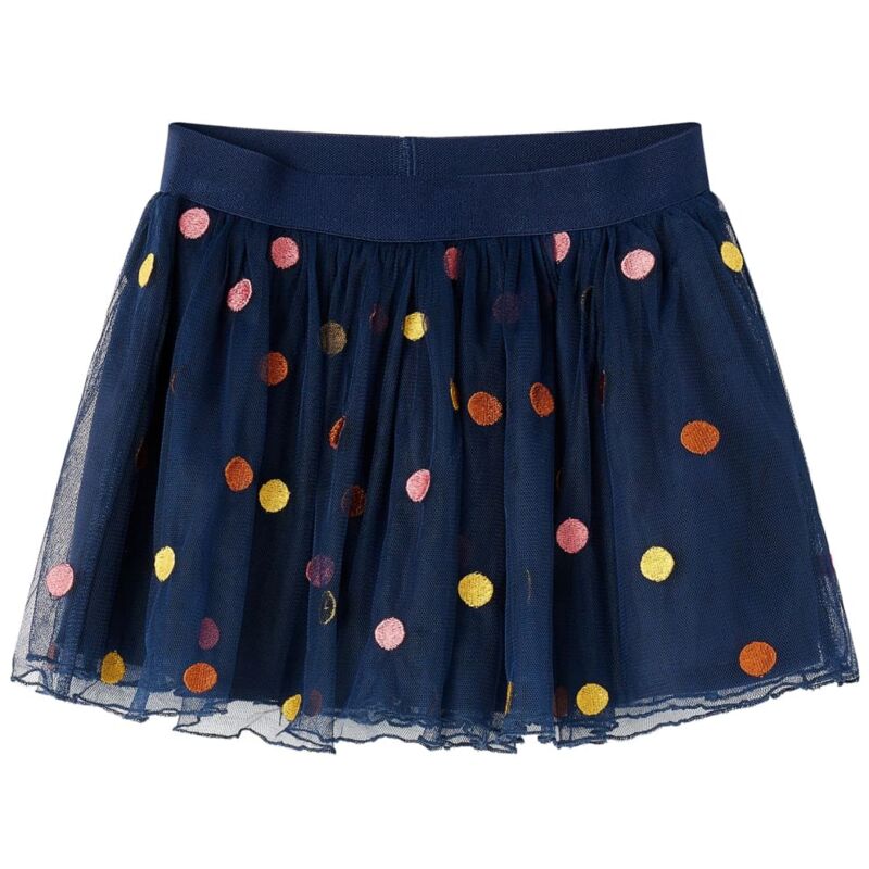 foto del prodotto vidaxl gonna da bambina in tulle a pois blu marino 140