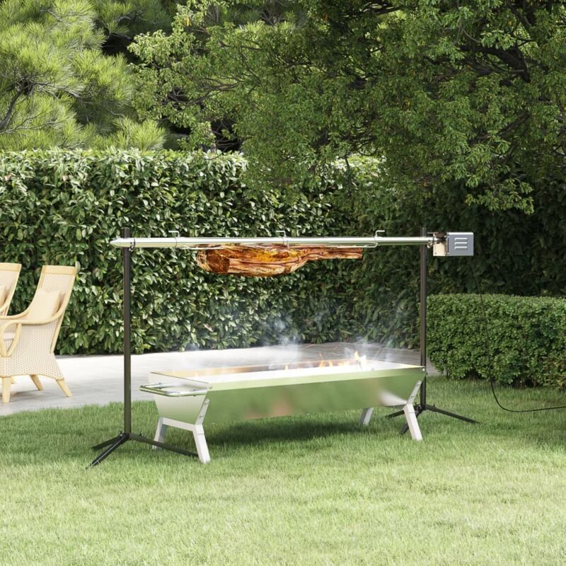 foto del prodotto vidaxl griglia automatica con motore acciaio inox 150x46,5x82,5cm