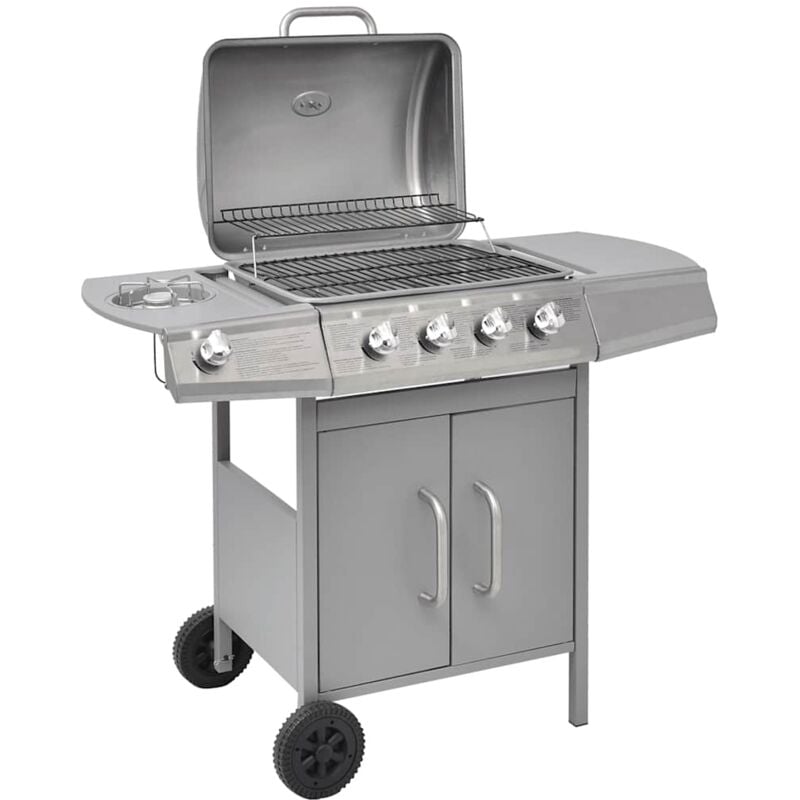 foto del prodotto vidaxl griglia barbecue a gas 4 1 fornelli argento