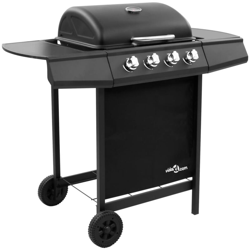 foto del prodotto vidaxl griglia barbecue a gas con 4 bruciatori nera