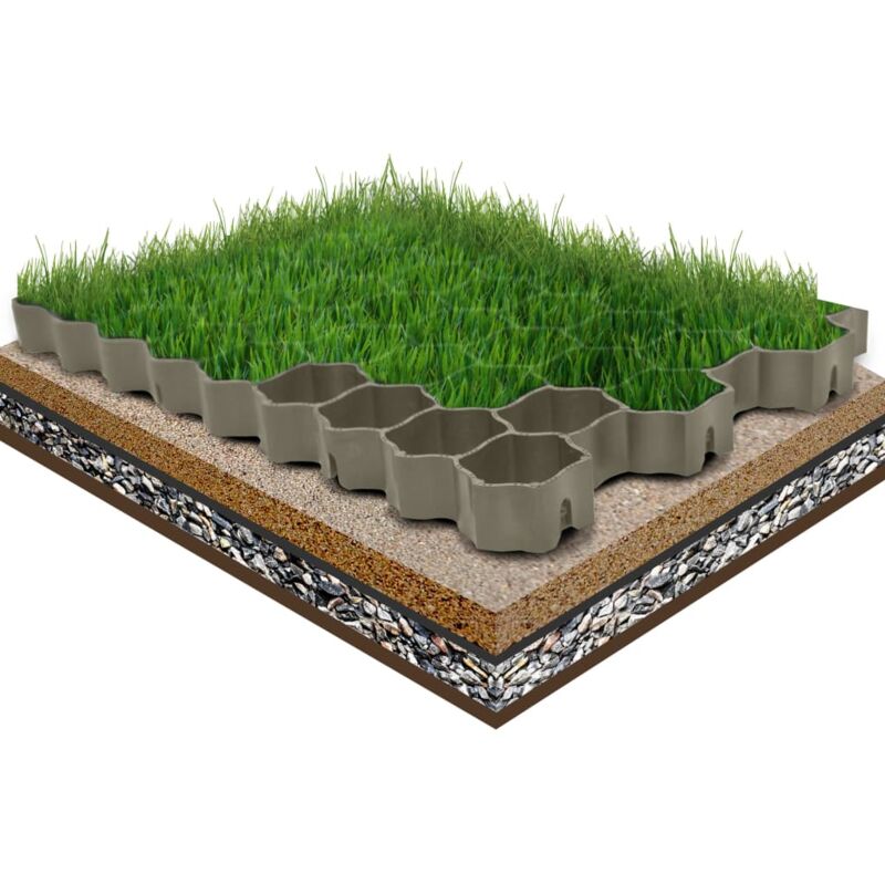 foto del prodotto vidaxl griglie per l erba 16 pz verdi 60x40x3 cm in plastica