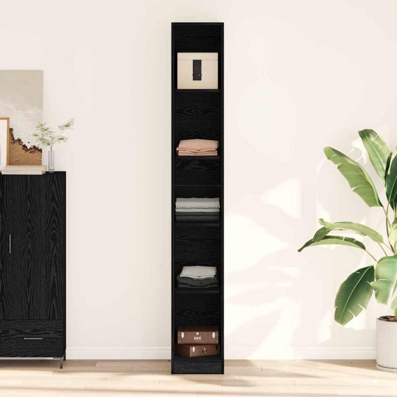 foto del prodotto vidaxl guardaroba rovere nero 30 x 50 x 200 cm legno multistrato