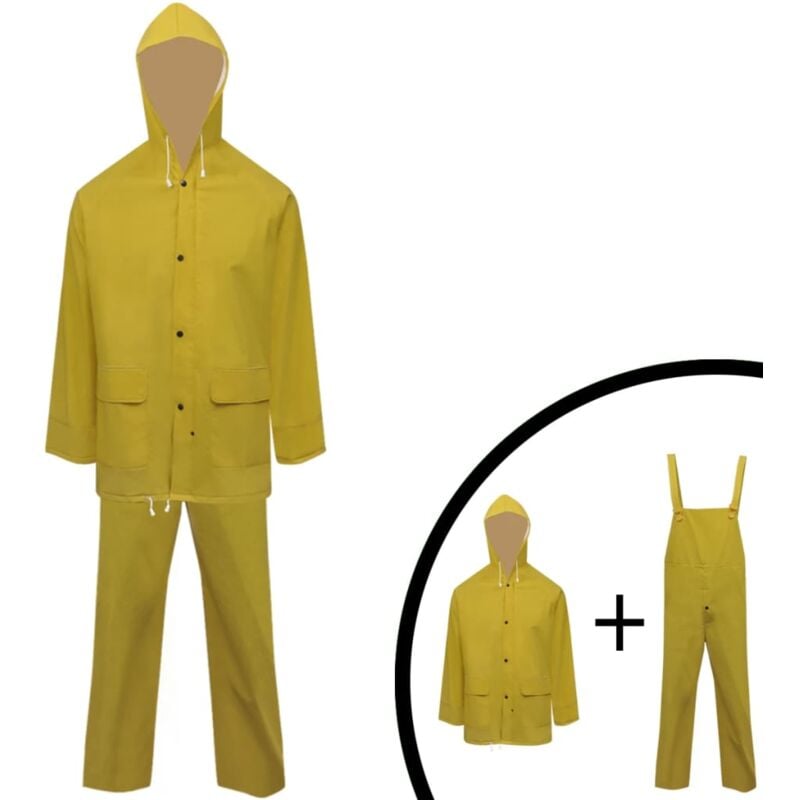 foto del prodotto vidaxl impermeabile verde resistente a 2 pezzi cappuccio giallo xxl