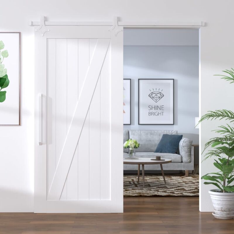 foto del prodotto vidaxl kit accessori porta scorrevole stile elegante bianco disponibili varie misure dimensioni 200 cm