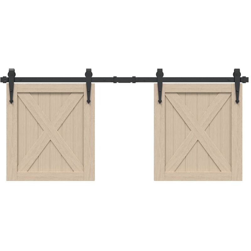 foto del prodotto vidaxl kit anta scorrevole per armadio 122 cm in acciaio al carbonio