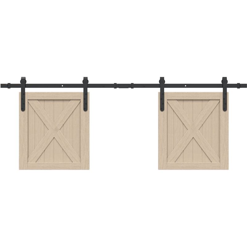 foto del prodotto vidaxl kit anta scorrevole per armadio 152 cm in acciaio al carbonio