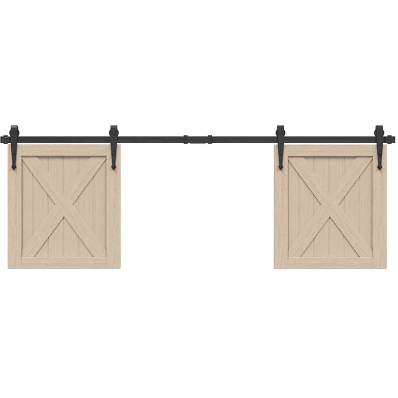 foto del prodotto vidaxl kit anta scorrevole per armadio 152 cm in acciaio al carbonio