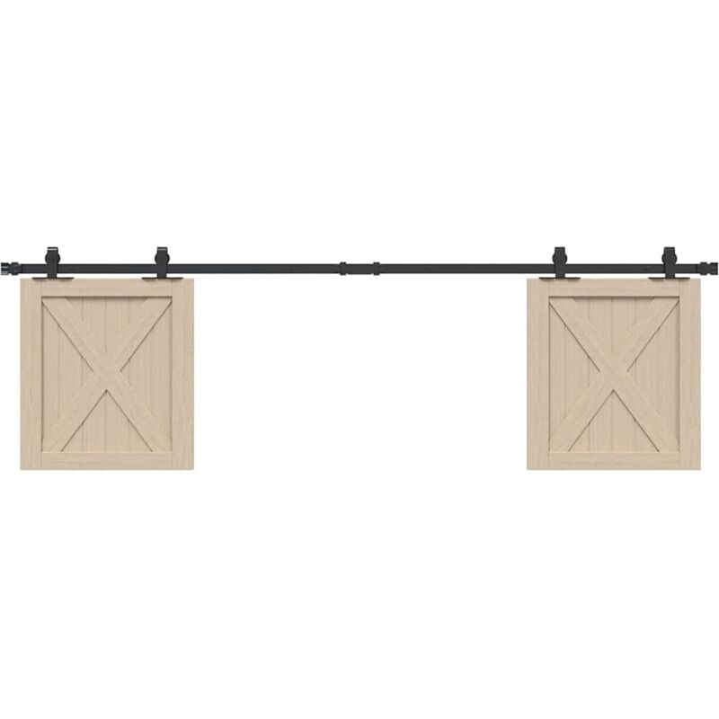 foto del prodotto vidaxl kit anta scorrevole per armadio 183 cm in acciaio al carbonio