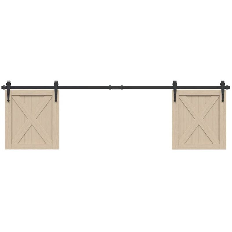 foto del prodotto vidaxl kit anta scorrevole per armadio 183 cm in acciaio al carbonio