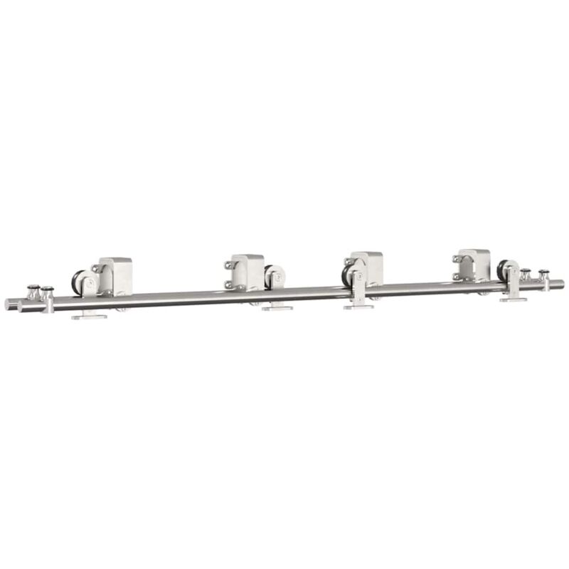 foto del prodotto vidaxl - kit binari porta scorrevole 183 cm acciaio inossidabile argento