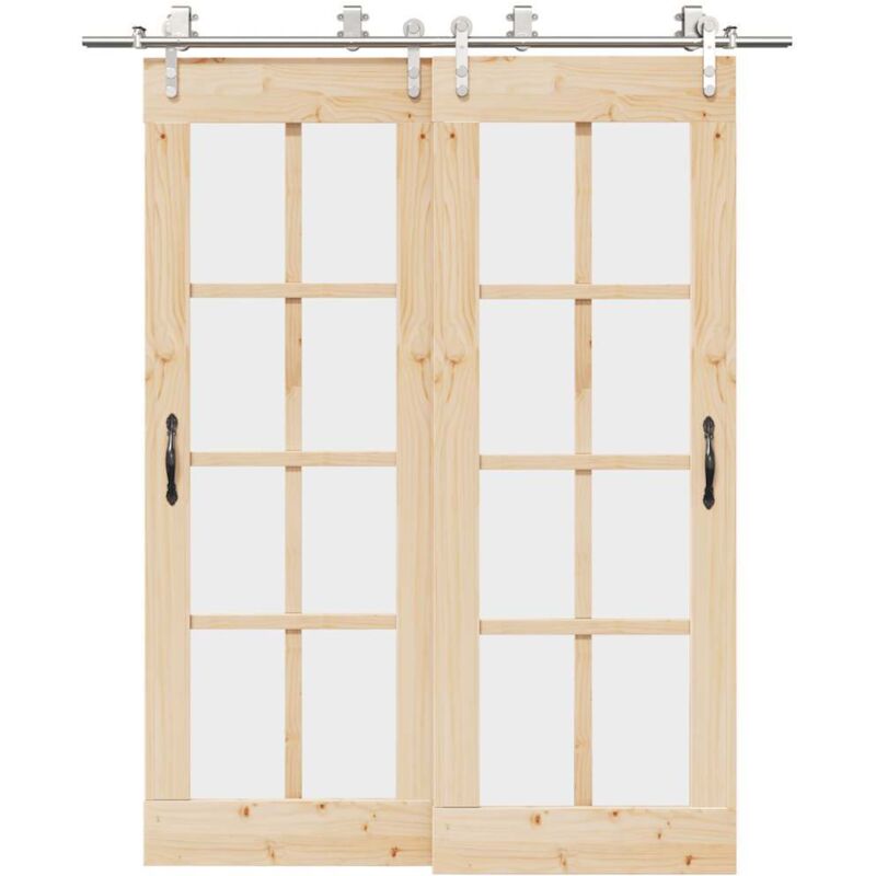foto del prodotto vidaxl kit binari porta scorrevole 183 cm acciaio inossidabile argento