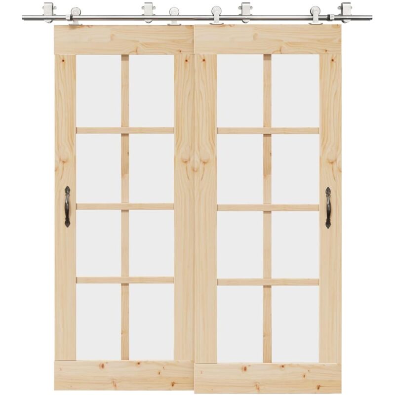 foto del prodotto vidaxl kit binari porta scorrevole 200 cm acciaio inossidabile argento