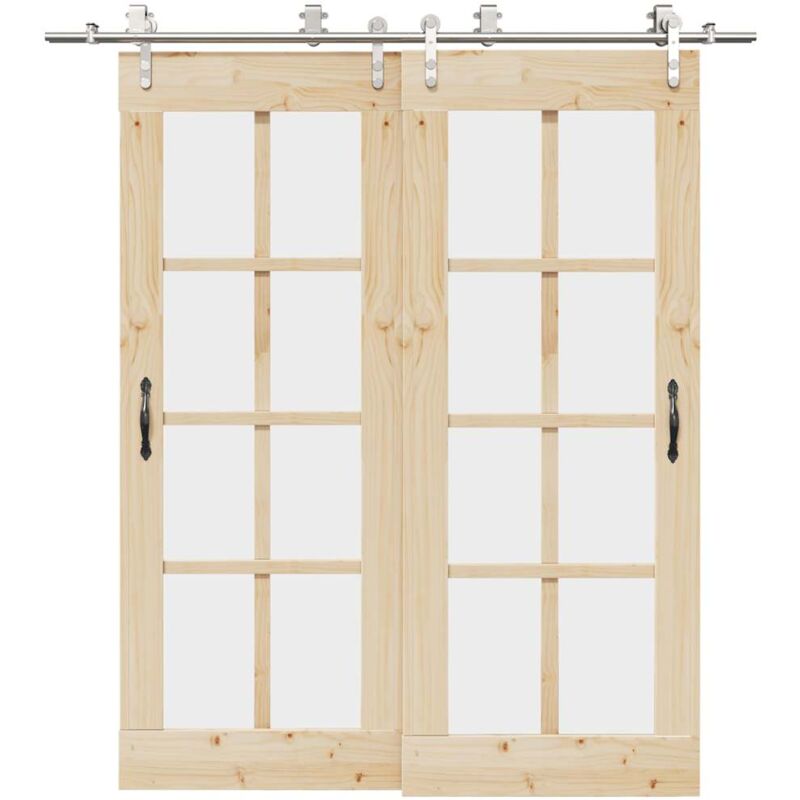 immagine 0 del prodotto vidaxl kit binari porta scorrevole 200 cm acciaio inossidabile argento
