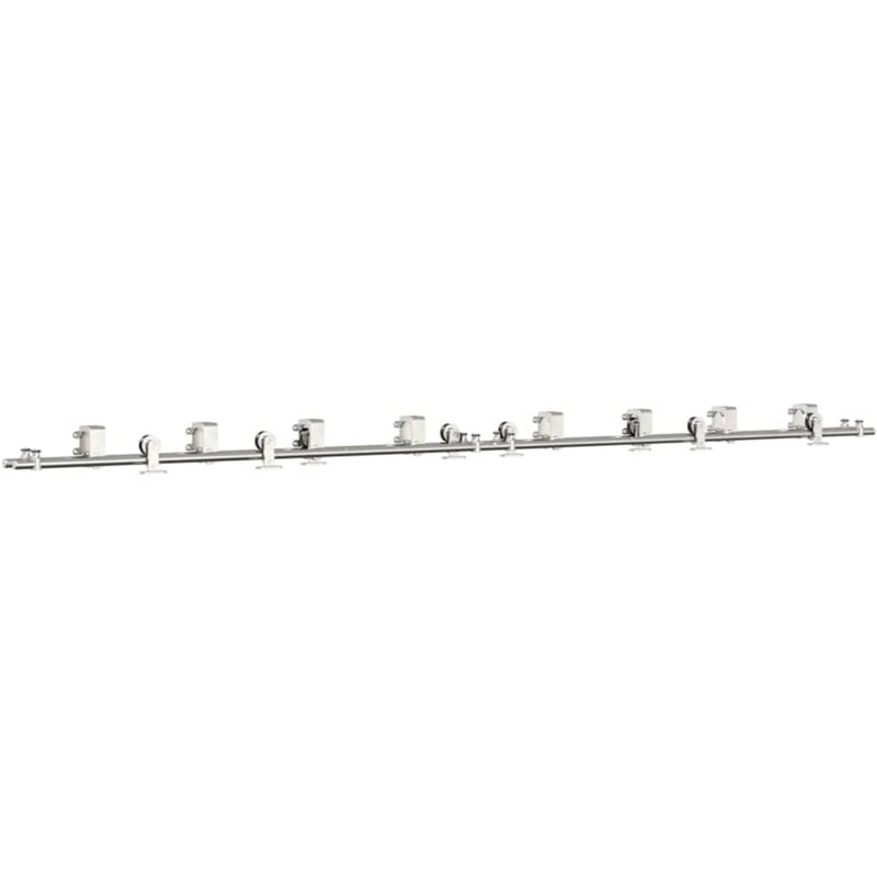 foto del prodotto vidaxl kit binari porta scorrevole 366 cm acciaio inossidabile argento