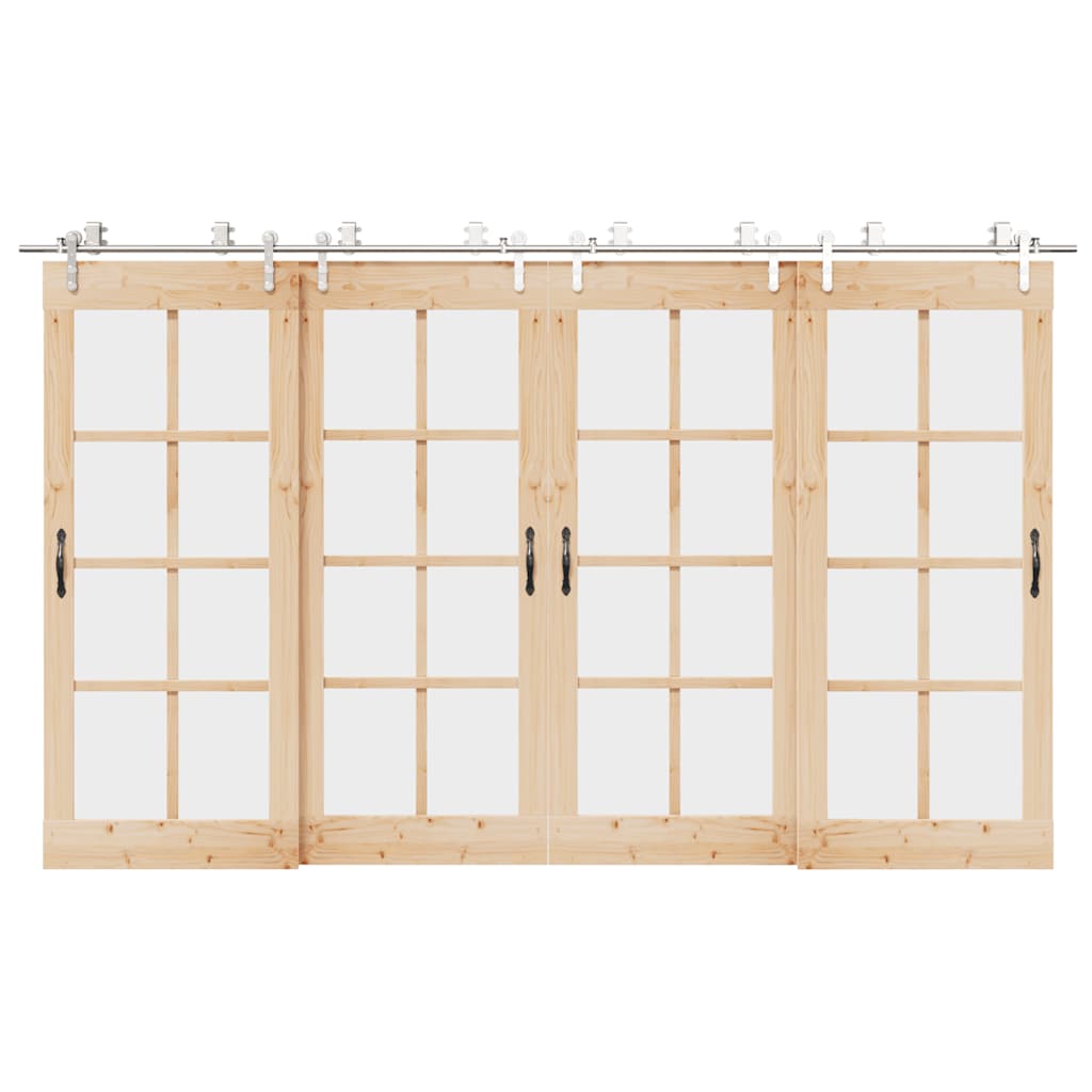 foto del prodotto vidaxl kit binari porta scorrevole 366 cm acciaio inossidabile argento