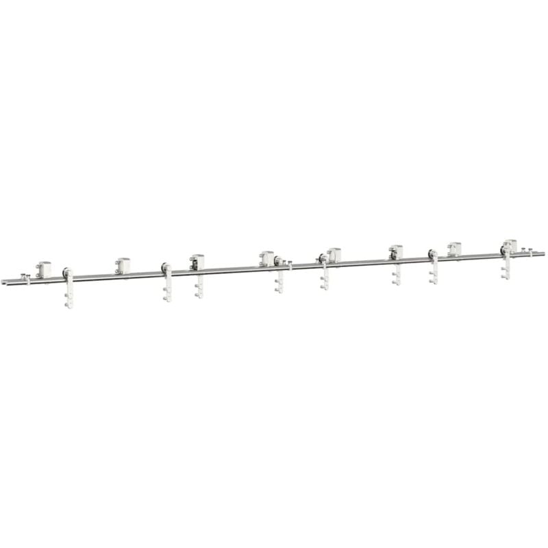 foto del prodotto vidaxl kit binari porta scorrevole 400 cm acciaio inossidabile argento