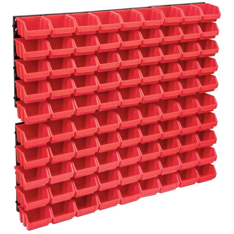 foto del prodotto vidaxl kit contenitori 96 pz con pannelli a parete rosso e nero 526196