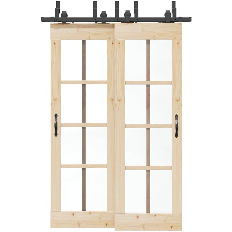 foto del prodotto vidaxl kit di binari per porte scorrevoli 152,5 cm acciaio nero