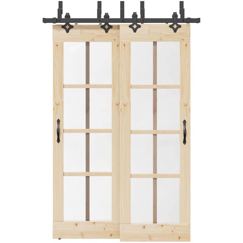 foto del prodotto vidaxl kit di binari per porte scorrevoli 152,5 cm acciaio nero