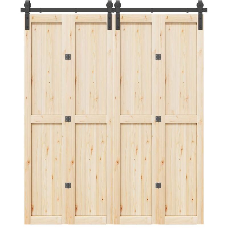 foto del prodotto vidaxl kit di binari per porte scorrevoli 183 cm acciaio nero