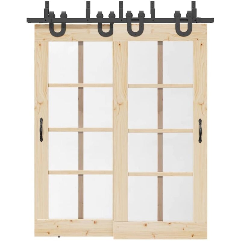 foto del prodotto vidaxl kit di binari per porte scorrevoli 183 cm acciaio nero