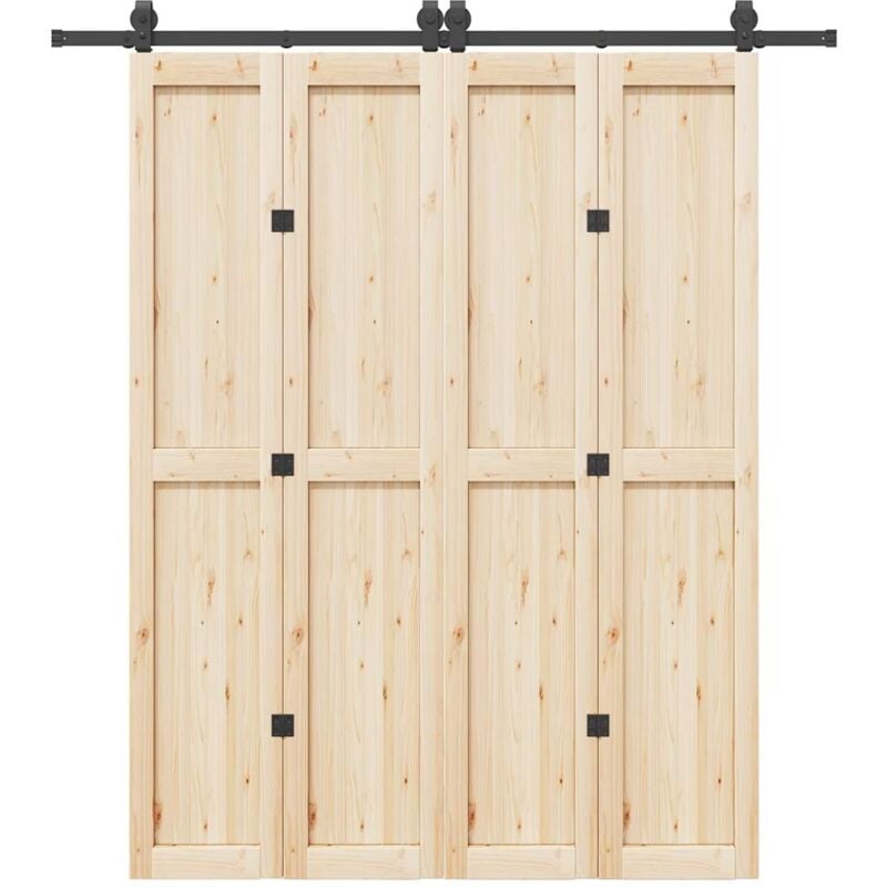 foto del prodotto vidaxl kit di binari per porte scorrevoli 200 cm acciaio nero
