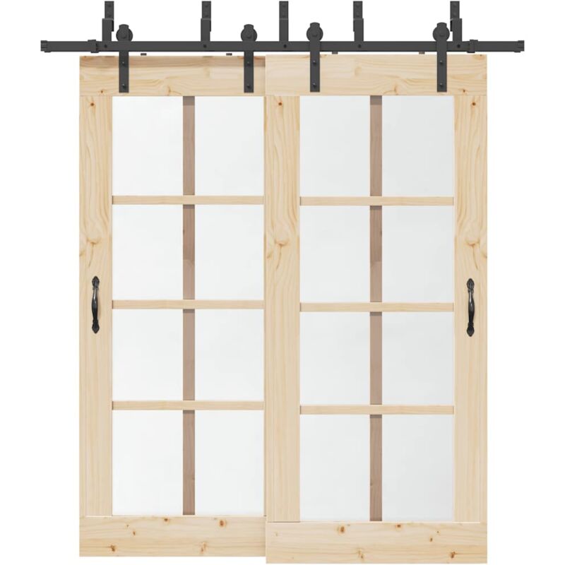 foto del prodotto vidaxl kit di binari per porte scorrevoli 200 cm acciaio nero