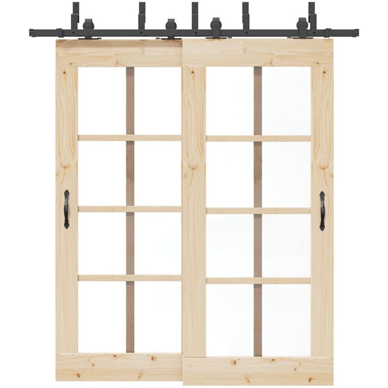 foto del prodotto vidaxl kit di binari per porte scorrevoli 200 cm acciaio nero