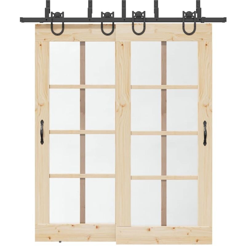 foto del prodotto vidaxl kit di binari per porte scorrevoli 200 cm acciaio nero