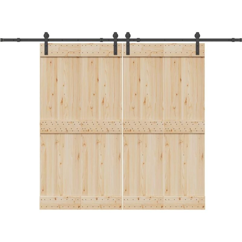 foto del prodotto vidaxl kit di binari per porte scorrevoli 305 cm acciaio nero 351306