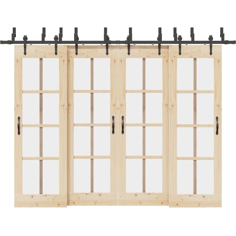 foto del prodotto vidaxl kit di binari per porte scorrevoli 305 cm acciaio nero