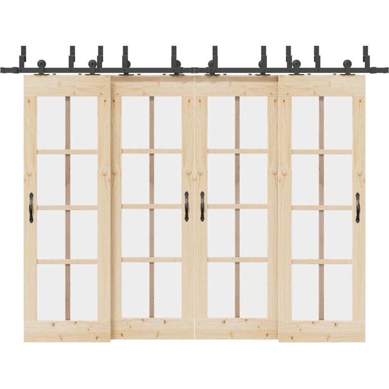 foto del prodotto vidaxl kit di binari per porte scorrevoli 305 cm acciaio nero